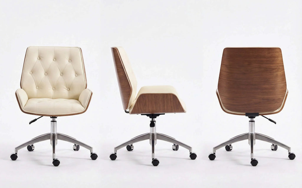 Vertex Leather Executive Office Chair with Solid Wood Frame