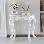Victorian Free-Form Wood Console Table with Gold Accents