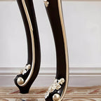 Victorian Free-Form Wood Console Table with Gold Accents