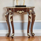 Victorian Free-Form Wood Console Table with Gold Accents