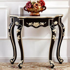 Victorian Free-Form Wood Console Table with Gold Accents Main Product Image