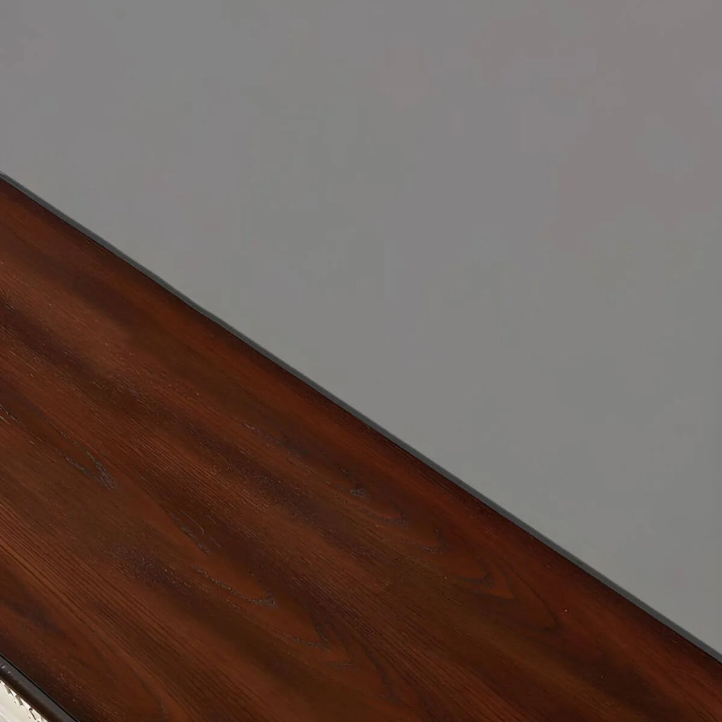 Victorian Half-Moon Wood Console Table with Storage