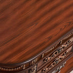 Victorian Half-Moon Wood Console Table with Storage