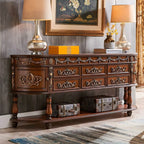 Victorian Half-Moon Wood Console Table with Storage Main Product Image
