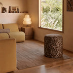 Vine Floral Ottoman With Soft Upholstery and Portable Accent Design
