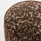 Vine Floral Ottoman With Soft Upholstery and Portable Accent Design
