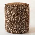 Vine Floral Ottoman With Soft Upholstery and Portable Accent Design