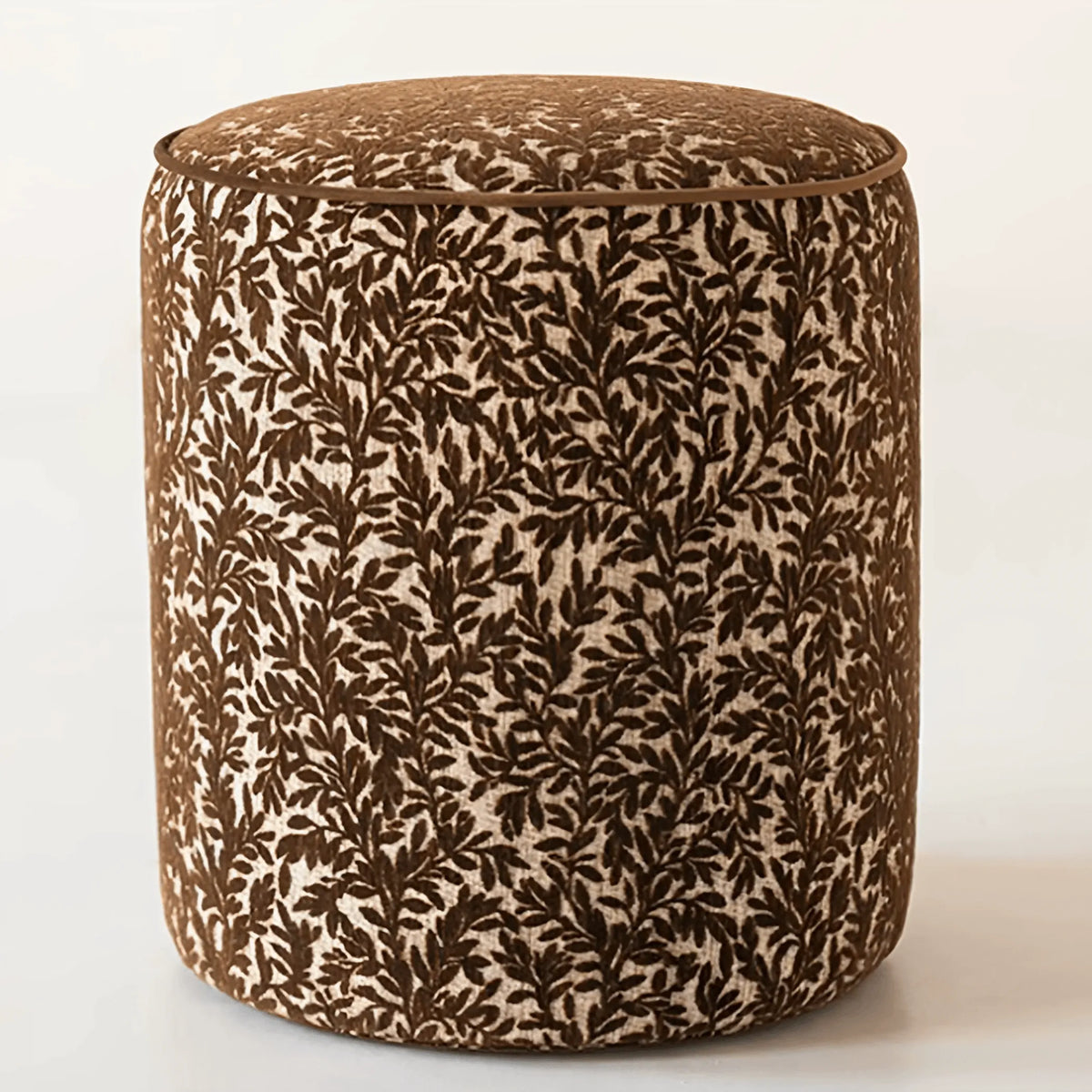 Vine Floral Ottoman With Soft Upholstery and Portable Accent Design