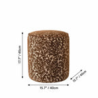 Vine Floral Ottoman With Soft Upholstery and Portable Accent Design Dimensions