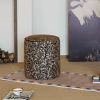 Vine Floral Ottoman With Soft Upholstery and Portable Accent Design Main Product Image