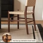 Vintage Arched Rope Dining Chair Series with Checker Weave and Rounded Wood Frame