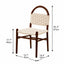 Vintage Arched Rope Dining Chair Series with Checker Weave and Rounded Wood Frame Dimensions