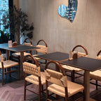 Vintage Arched Rope Dining Chair Series with Checker Weave and Rounded Wood Frame