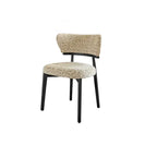 Vintage Ash Wood Dining Chair in Hand-Stitched Chenille, Curved Y-Back