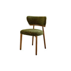 Vintage Ash Wood Dining Chair in Hand-Stitched Chenille, Curved Y-Back