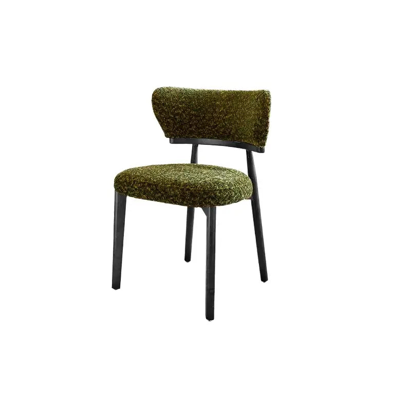 Vintage Ash Wood Dining Chair in Hand-Stitched Chenille, Curved Y-Back