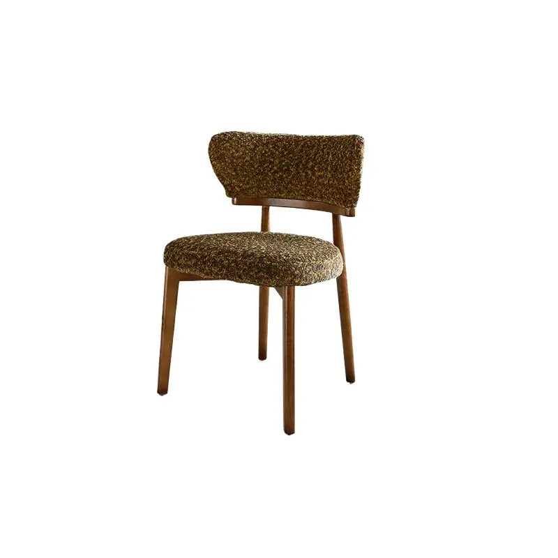 Vintage Ash Wood Dining Chair in Hand-Stitched Chenille, Curved Y-Back
