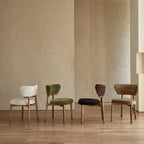 Vintage Ash Wood Dining Chair in Hand-Stitched Chenille, Curved Y-Back