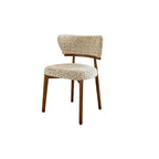 Vintage Ash Wood Dining Chair in Hand-Stitched Chenille, Curved Y-Back