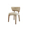 Vintage Ash Wood Dining Chair in Hand-Stitched Chenille, Curved Y-Back