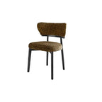 Vintage Ash Wood Dining Chair in Hand-Stitched Chenille, Curved Y-Back
