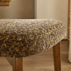 Vintage Ash Wood Dining Chair in Hand-Stitched Chenille, Curved Y-Back