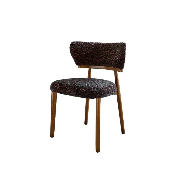 Vintage Ash Wood Dining Chair in Hand-Stitched Chenille, Curved Y-Back