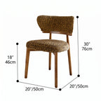 Vintage Ash Wood Dining Chair in Hand-Stitched Chenille, Curved Y-Back Dimensions