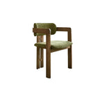 Vintage Ash Wood Dining Chair with Houndstooth Upholstery and Sculpted Back Slit
