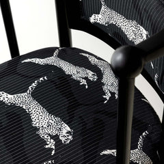 Retro single seat leopard print chair for dining room