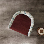 Vintage Bohemian Accent Chair with Floral Fabric and Red Upholstery