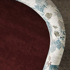 Vintage Bohemian Accent Chair with Floral Fabric and Red Upholstery