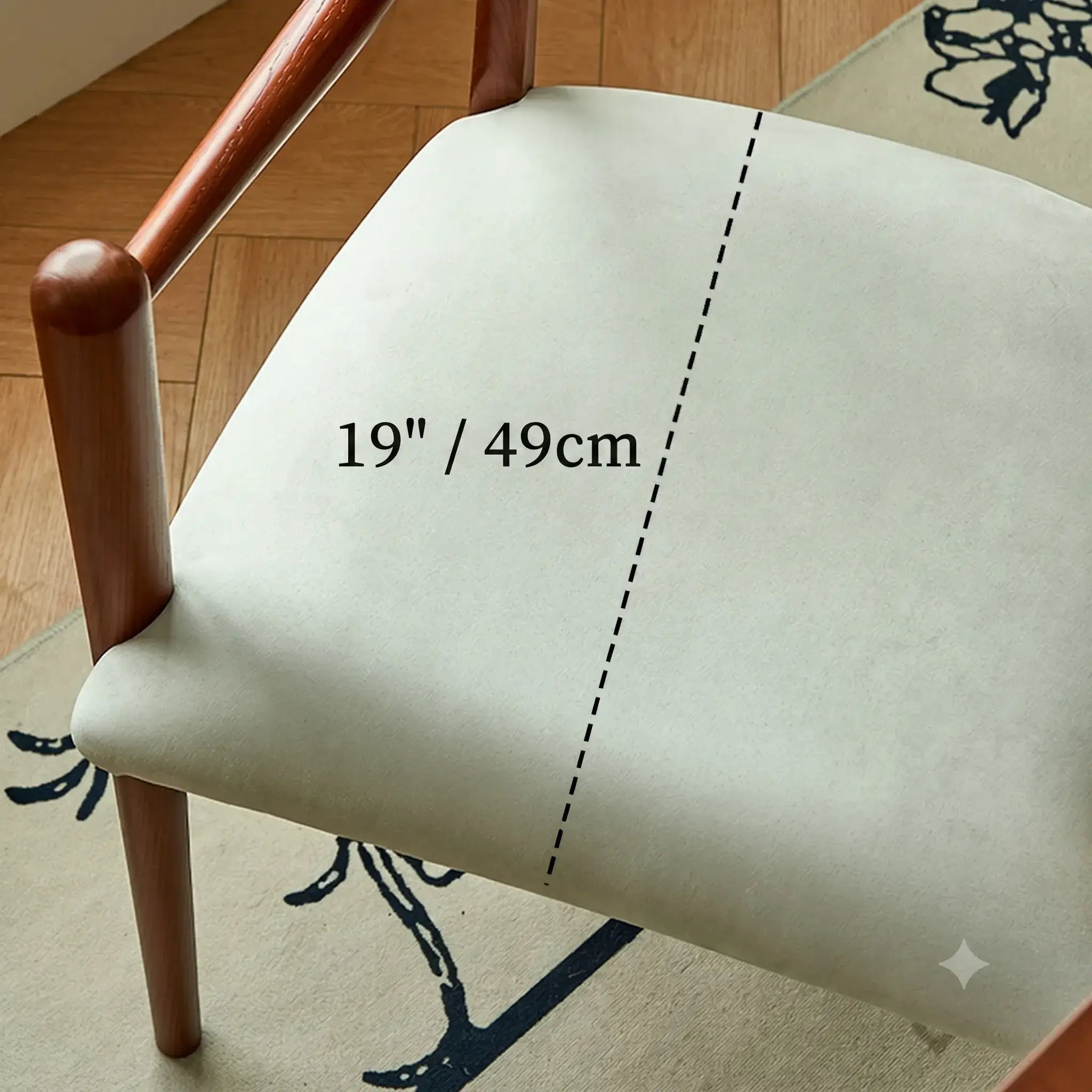 Vintage Dining Chair with Sculptural Wavy Back and Solid Ash Frame