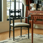 Vintage Dining Chair with Sculptural Wavy Back and Solid Ash Frame