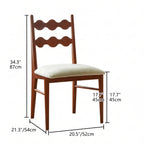 Vintage Dining Chair with Sculptural Wavy Back and Solid Ash Frame
