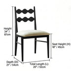 Vintage Dining Chair with Sculptural Wavy Back and Solid Ash Frame Dimensions