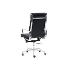 Vintage Executive Office Chair in Matte Leather and Aluminum