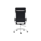 Vintage Executive Office Chair in Matte Leather and Aluminum