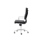 Vintage Executive Office Chair in Matte Leather and Aluminum