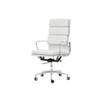 Vintage Executive Office Chair in Matte Leather and Aluminum