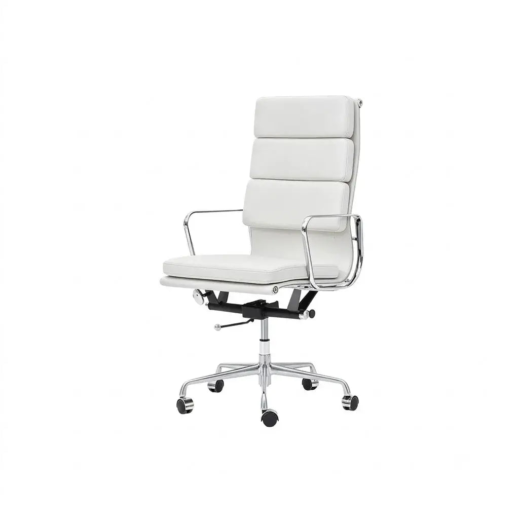 Vintage Executive Office Chair in Matte Leather and Aluminum