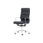 Vintage Executive Office Chair in Matte Leather and Aluminum Main Product Image