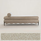 Vintage Fabric Bench with Sculptural Waves and Tapered Metal Legs