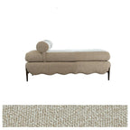 Vintage Fabric Bench with Sculptural Waves and Tapered Metal Legs
