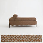 Vintage Fabric Bench with Sculptural Waves and Tapered Metal Legs