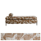 Vintage Fabric Bench with Sculptural Waves and Tapered Metal Legs