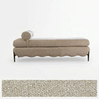 Vintage Fabric Bench with Sculptural Waves and Tapered Metal Legs