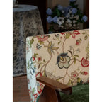 Vintage Floral Accent Chair Series With Ottoman, Green Velvet and Solid Wood Frame