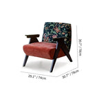 Vintage Floral Accent Chair Series With Ottoman, Green Velvet and Solid Wood Frame