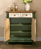 Vintage Floral Double-Door Display Shoe Rack